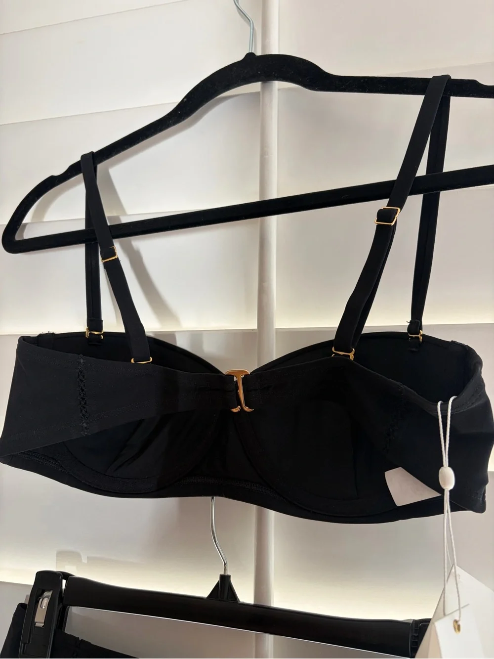 TORY BURCH NWT Black Lattice Underwire Bikini Top High Waist Bottoms Set S